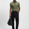 Mercerised-cotton polo shirt with two-tone monograms