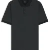 Mercerised-cotton polo shirt with two-tone monograms