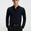 Mercerised-cotton polo shirt with two-tone structure