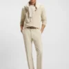 Mercerised-cotton polo shirt with two-tone structure