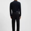 Mercerised-cotton polo shirt with two-tone structure