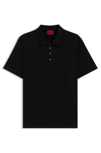 Mercerised-cotton slim-fit polo shirt with four-button placket
