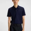 Mercerised-cotton slim-fit polo shirt with four-button placket