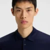 Mercerised-cotton slim-fit polo shirt with four-button placket