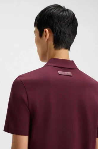 Mercerised-cotton slim-fit polo shirt with four-button placket