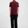 Mercerised-cotton slim-fit polo shirt with four-button placket