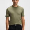 Mercerised-cotton slim-fit T-shirt with contrast trims