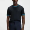Mercerised-cotton slim-fit T-shirt with contrast trims