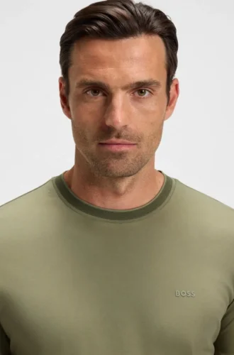 Mercerised-cotton slim-fit T-shirt with contrast trims