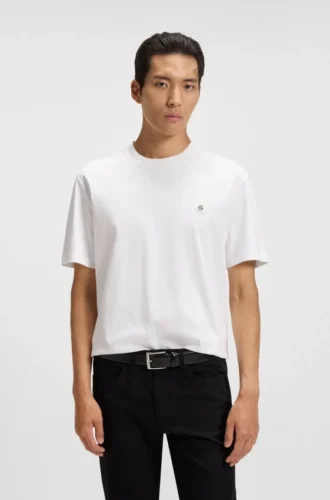 Mercerised-cotton T-shirt with Double B monogram