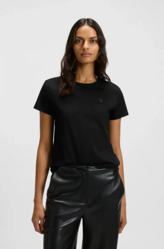 Mercerised-cotton T-shirt with Double B monogram