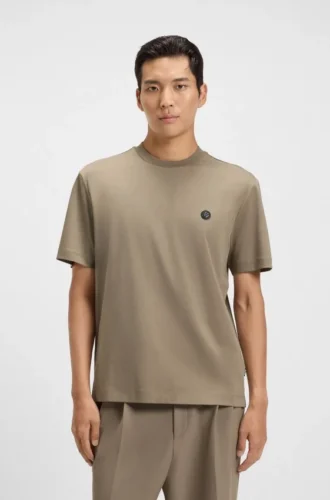 Mercerised-cotton T-shirt with Double B monogram Mercerised-cotton T-shirt with Double B monogram