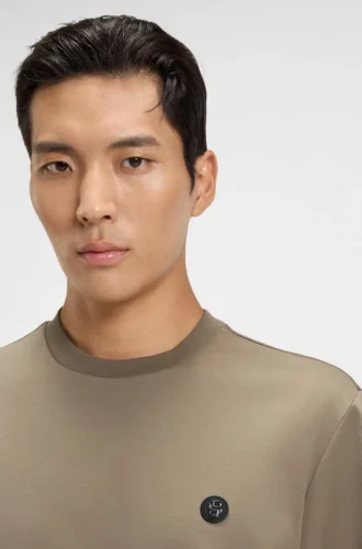 Mercerised-cotton T-shirt with Double B monogram Mercerised-cotton T-shirt with Double B monogram