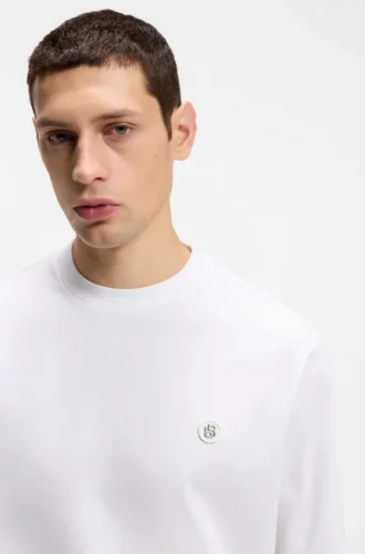 Mercerised-cotton T-shirt with Double B monogram