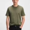 Mercerised-cotton T-shirt with two-tone monograms