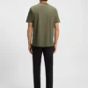 Mercerised-cotton T-shirt with two-tone monograms