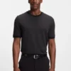 Mercerised-cotton T-shirt with two-tone structure