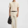 Mercerised-cotton T-shirt with two-tone structure