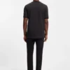 Mercerised-cotton T-shirt with two-tone structure