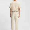 Mercerised-cotton T-shirt with two-tone structure