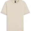 Mercerised-cotton T-shirt with two-tone structure