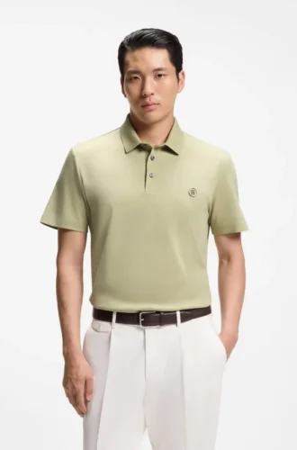 Mercerized-cotton polo shirt with Double B monogram