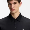 Mercerized-cotton polo shirt with Double B monogram Mercerized-cotton polo shirt with Double B monogram
