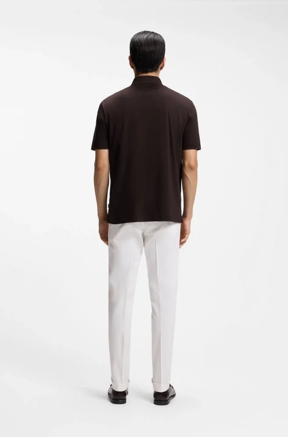 Mercerized-cotton polo shirt with Double B monogram Mercerized-cotton polo shirt with Double B monogram