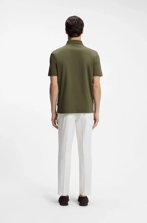 Mercerized-cotton polo shirt with Double B monogram Mercerized-cotton polo shirt with Double B monogram