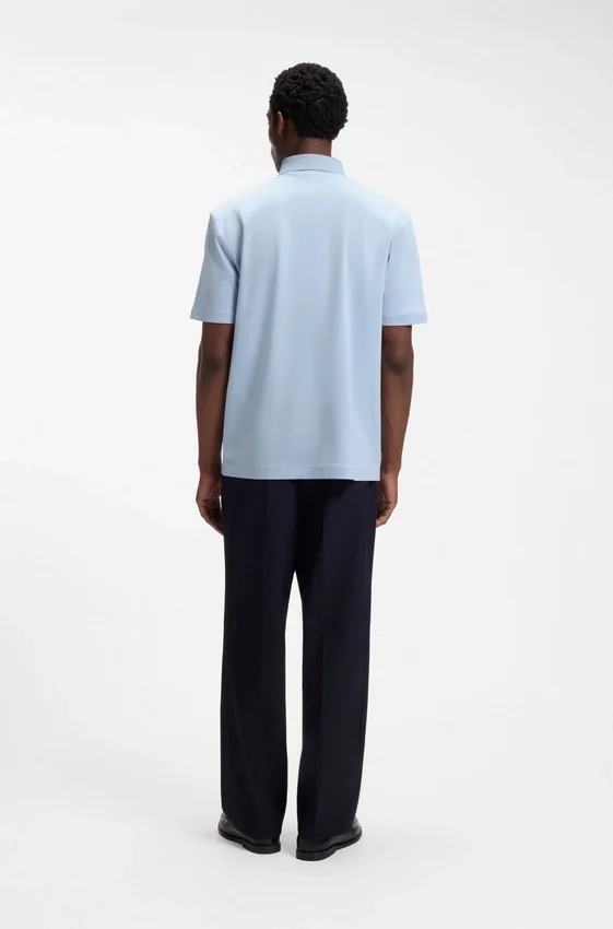 Mercerized-cotton polo shirt with Double B monogram Mercerized-cotton polo shirt with Double B monogram