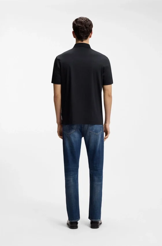 Mercerized-cotton polo shirt with Double B monogram Mercerized-cotton polo shirt with Double B monogram