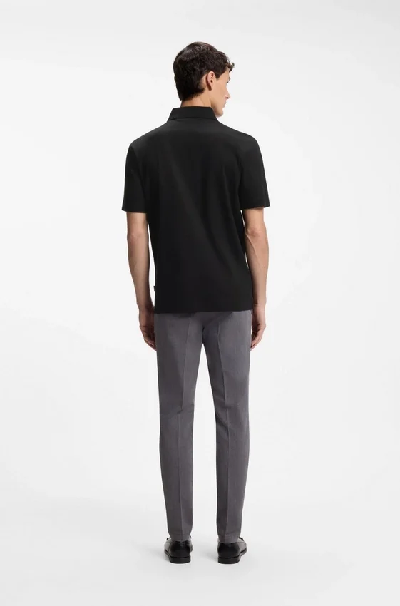 Mercerized-cotton polo shirt with Double B monogram Mercerized-cotton polo shirt with Double B monogram