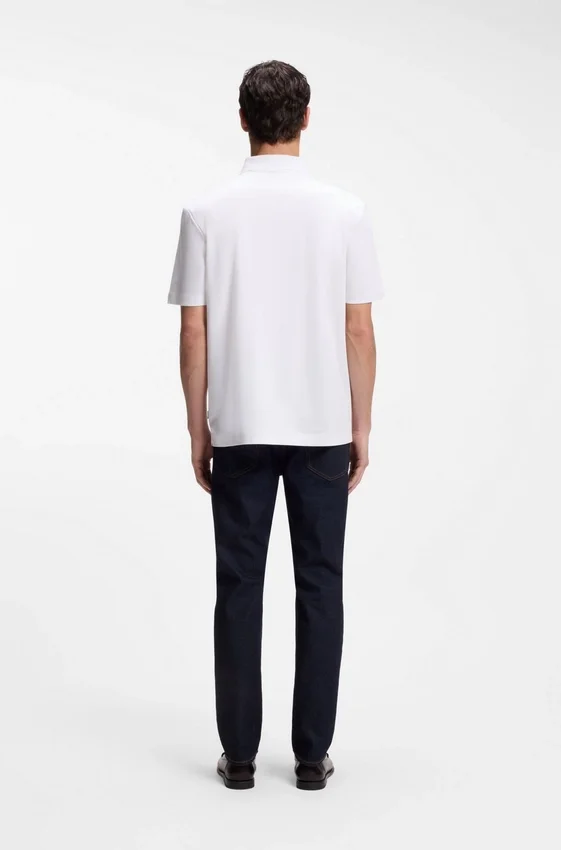 Mercerized-cotton polo shirt with Double B monogram Mercerized-cotton polo shirt with Double B monogram