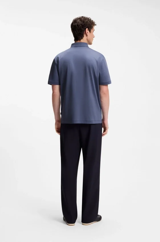 Mercerized-cotton polo shirt with Double B monogram Mercerized-cotton polo shirt with Double B monogram