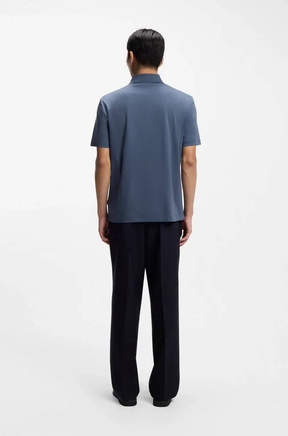 Mercerized-cotton polo shirt with Double B monogram Mercerized-cotton polo shirt with Double B monogram