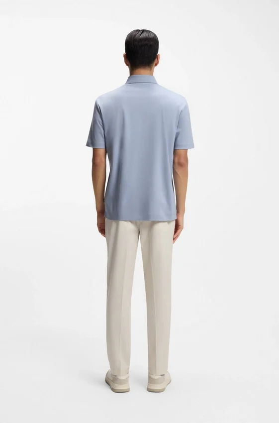 Mercerized-cotton polo shirt with Double B monogram Mercerized-cotton polo shirt with Double B monogram
