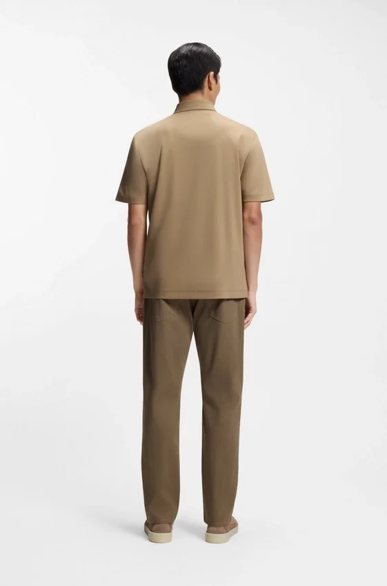 Mercerized-cotton polo shirt with Double B monogram Mercerized-cotton polo shirt with Double B monogram