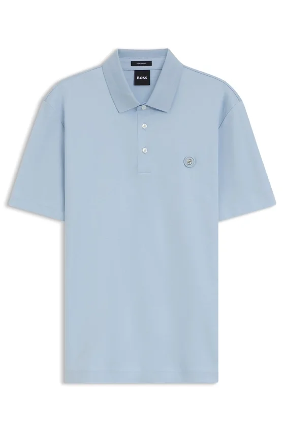 Mercerized-cotton polo shirt with Double B monogram Mercerized-cotton polo shirt with Double B monogram