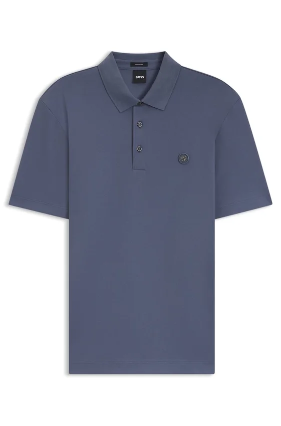 Mercerized-cotton polo shirt with Double B monogram Mercerized-cotton polo shirt with Double B monogram