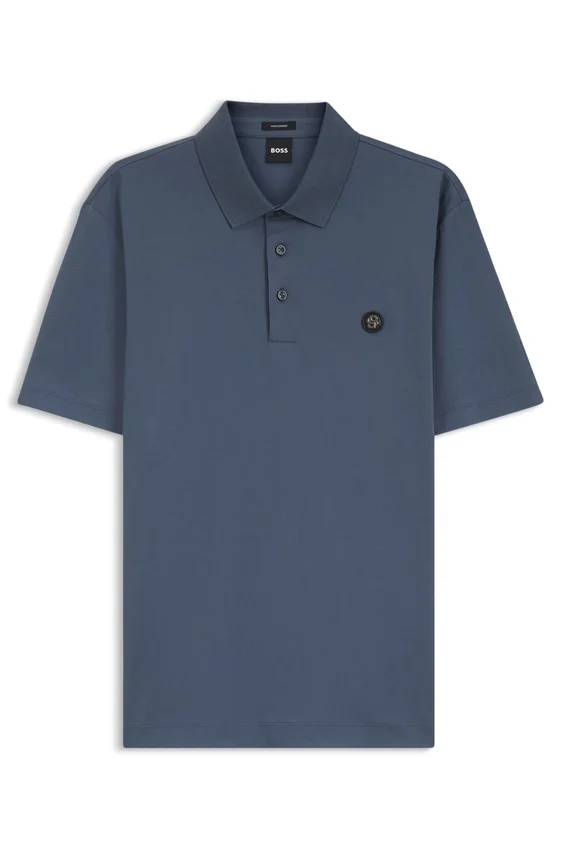 Mercerized-cotton polo shirt with Double B monogram Mercerized-cotton polo shirt with Double B monogram