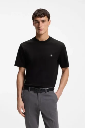 Mercerized-cotton T-shirt with Double B monogram