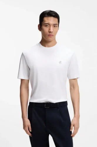 Mercerized-cotton T-shirt with Double B monogram