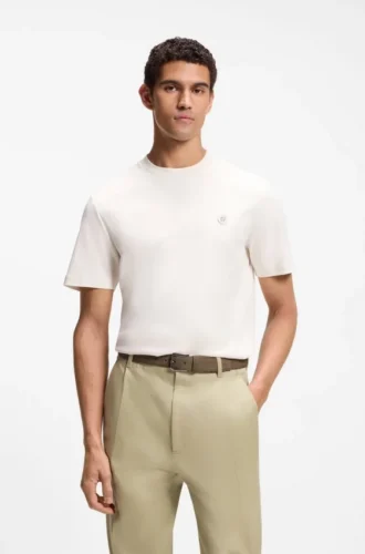 Mercerized-cotton T-shirt with Double B monogram
