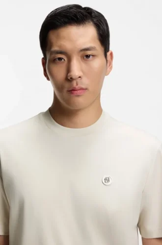Mercerized-cotton T-shirt with Double B monogram