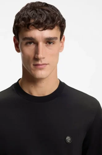 Mercerized-cotton T-shirt with Double B monogram