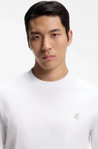 Mercerized-cotton T-shirt with Double B monogram