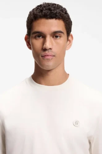 Mercerized-cotton T-shirt with Double B monogram