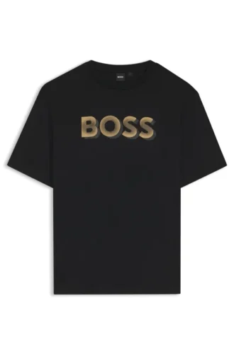 Mercerized-cotton T-shirt with logo artwork