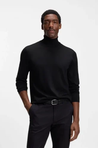 Merino-wool rollneck sweater in a slim fit