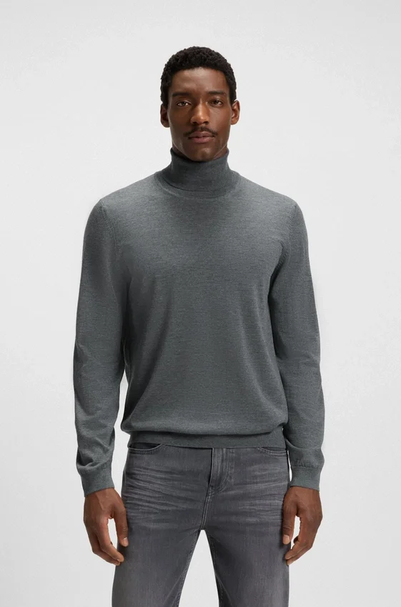 Merino-wool rollneck sweater in a slim fit Merino-wool rollneck sweater in a slim fit